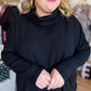 Classic Americano Curvy Black Turtleneck Knit Top