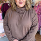 Classic Cocoa Curvy Mocha Turtleneck Knit Top