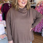 Classic Cocoa Curvy Mocha Turtleneck Knit Top