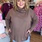 Classic Cocoa Curvy Mocha Turtleneck Knit Top