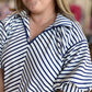 Cloud Cover Curvy Blue Stripe Top