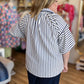 Cloud Cover Curvy Blue Stripe Top