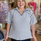 Cloud Cover Curvy Blue Stripe Top