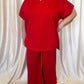 Coach's Favorite Plus-Size Red Textured Set