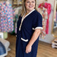 Coastal Classic Plus-Size Navy Mini Dress