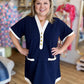 Coastal Classic Plus-Size Navy Mini Dress