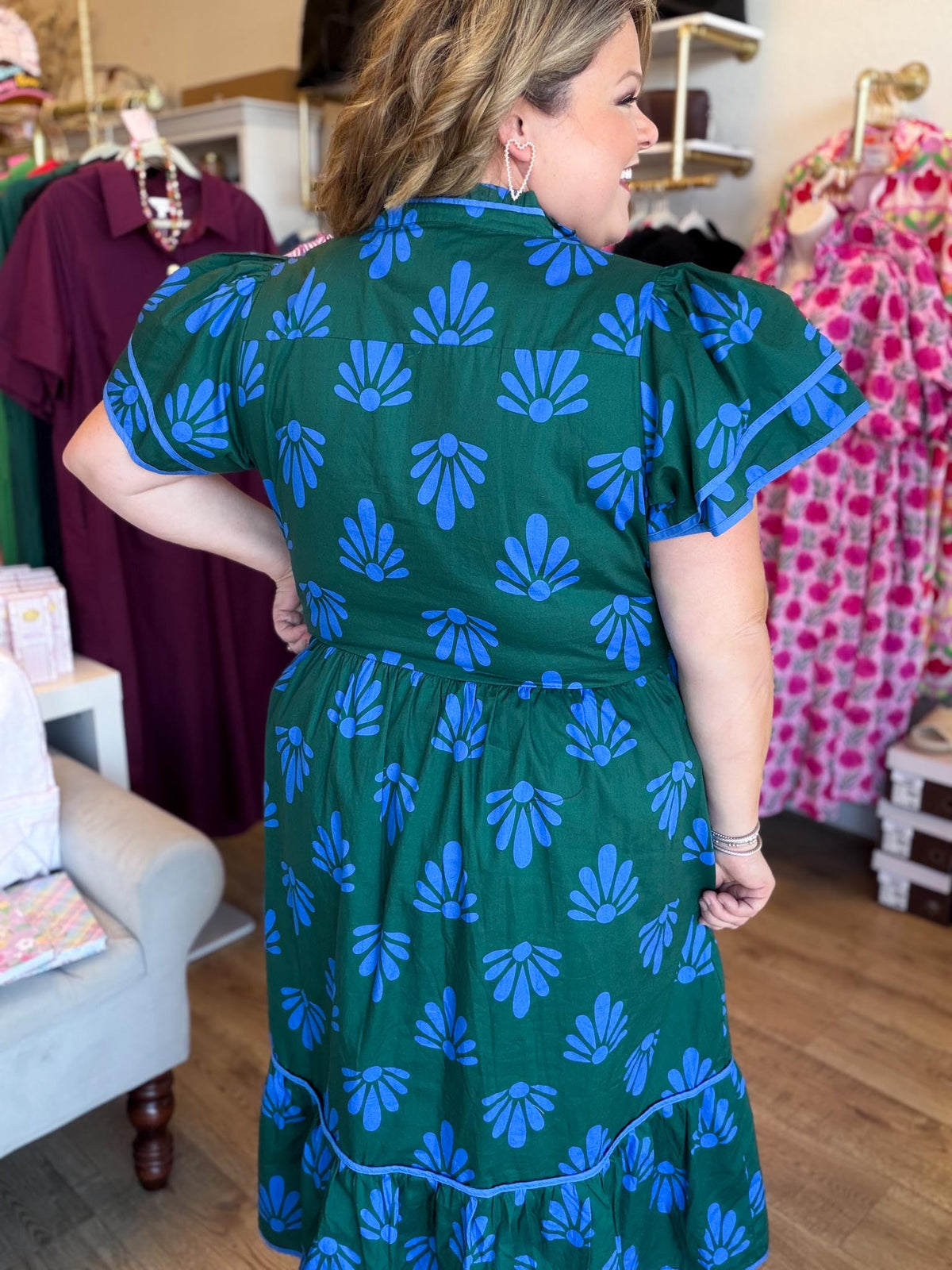Cobalt & Clover Plus-Size Button Down Midi Dress