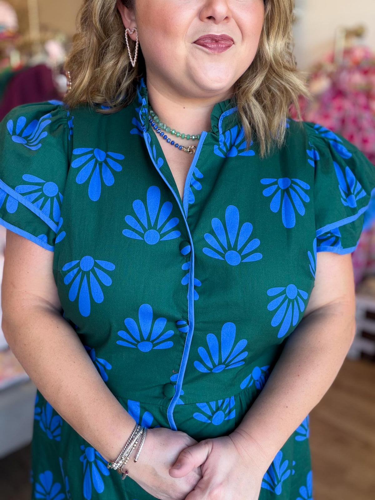 Cobalt & Clover Plus-Size Button Down Midi Dress