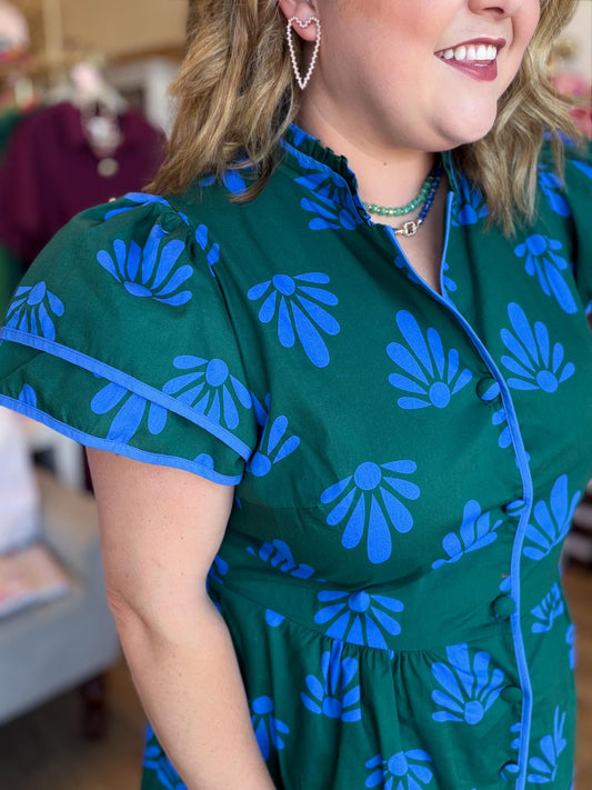 Cobalt & Clover Plus-Size Button Down Midi Dress