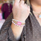 Two Dot Pink Mahjong Stretch Bracelet Stack