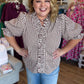 Cocoa Stripe Curvy Brown Top