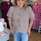Cocoa Stripe Curvy Brown Top