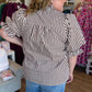 Cocoa Stripe Curvy Brown Top