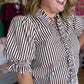 Cocoa Stripe Curvy Brown Top