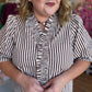 Cocoa Stripe Curvy Brown Top