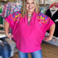Color Crush Curvy Fuchsia Embroidery Top