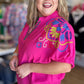 Color Crush Curvy Fuchsia Embroidery Top