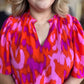 Color Me Confident Plus-Size Abstract Ruffle Top
