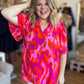 Color Me Confident Plus-Size Abstract Ruffle Top