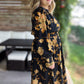 Confidence in Sunshine Plus-Size Long Sleeve Black Floral Maxi Dress