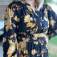 Confidence in Sunshine Plus-Size Long Sleeve Black Floral Maxi Dress