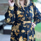 Confidence in Sunshine Plus-Size Long Sleeve Black Floral Maxi Dress