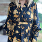 Confidence in Sunshine Plus-Size Long Sleeve Black Floral Maxi Dress