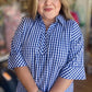 Cottage Check Curvy Blue Gingham Top