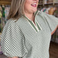 Country Charm Curvy Gingham Dolman Top