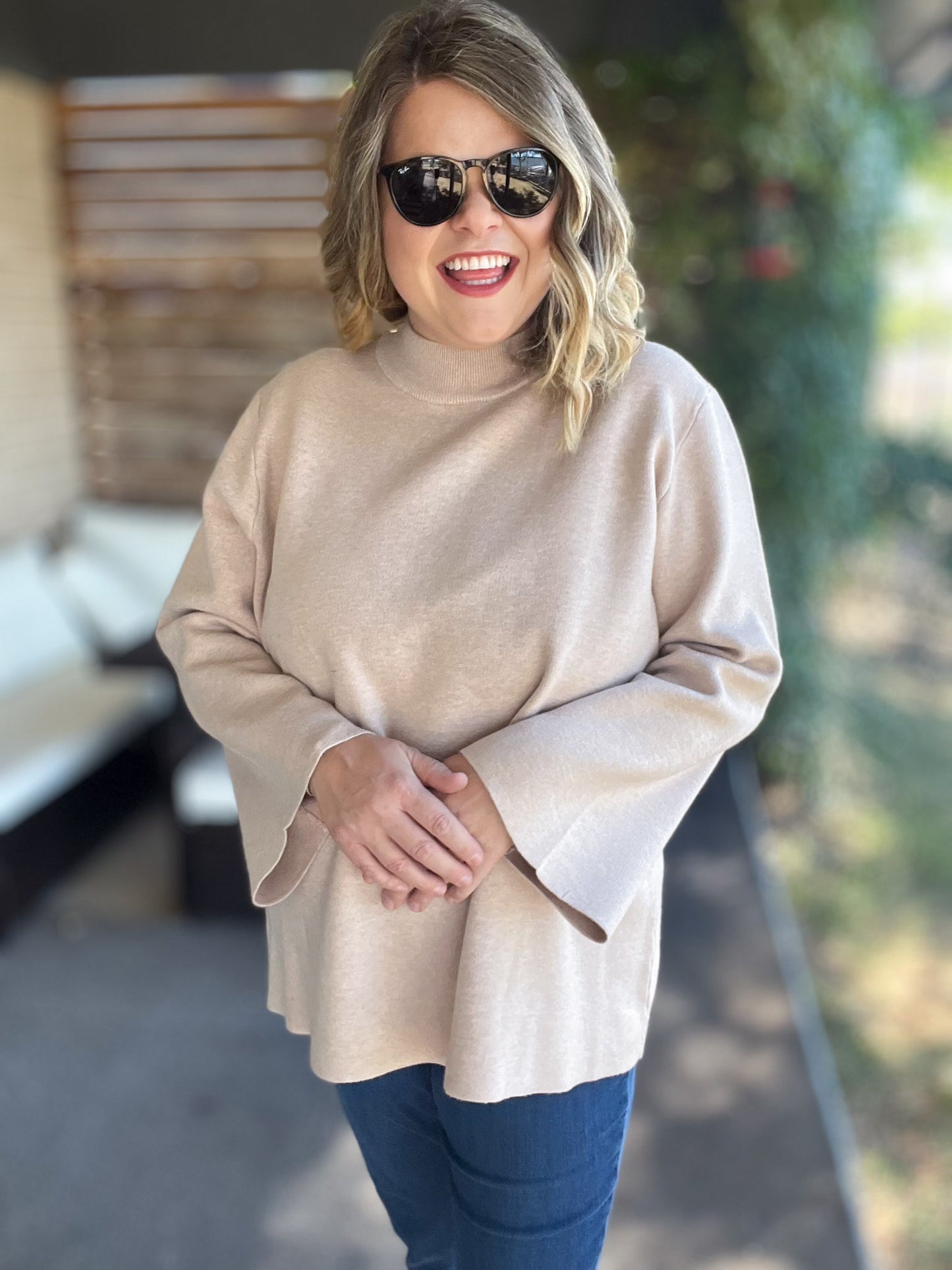 Cozy & Chic Curvy Oatmeal Sweater