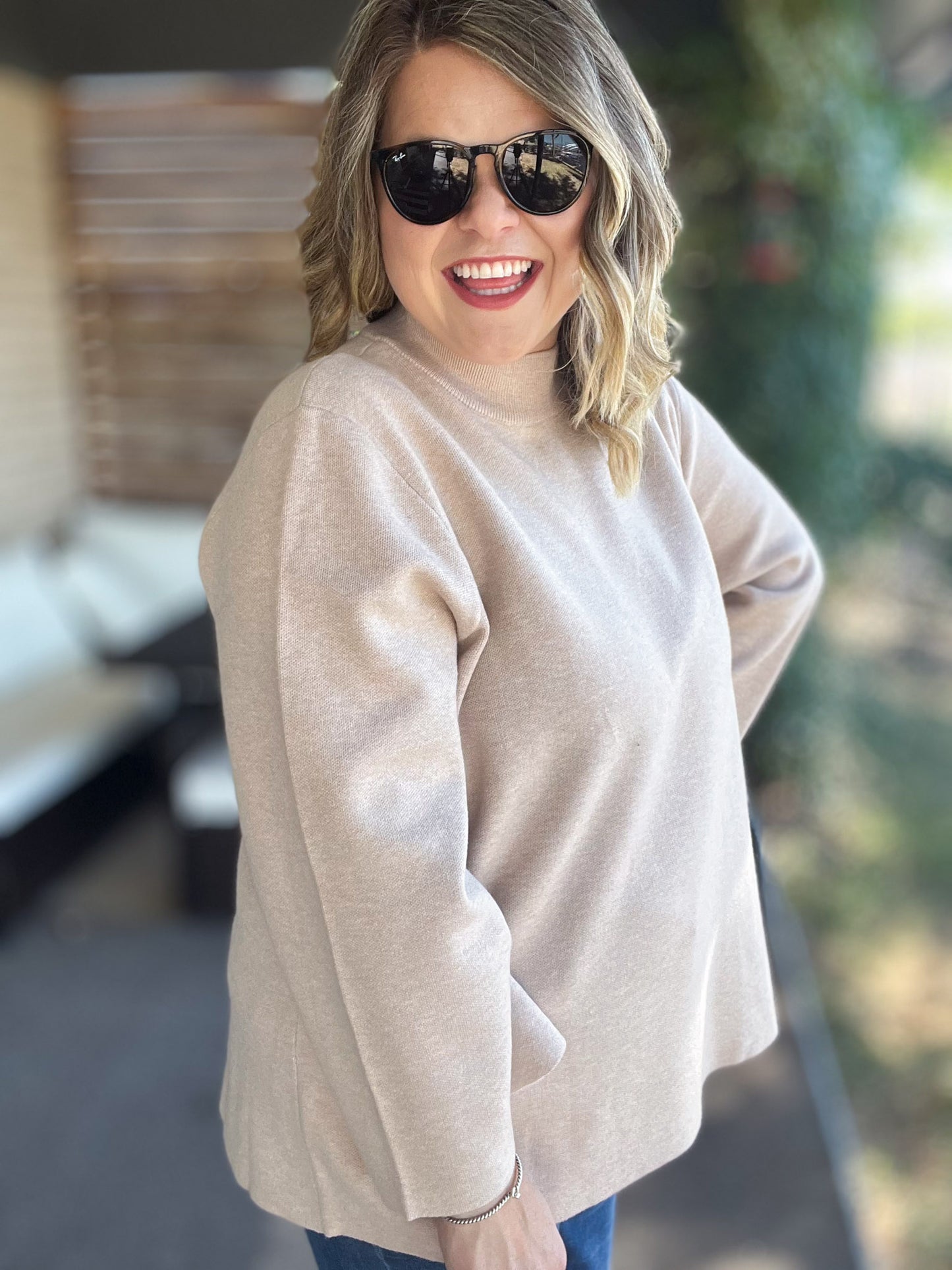Cozy & Chic Curvy Oatmeal Sweater