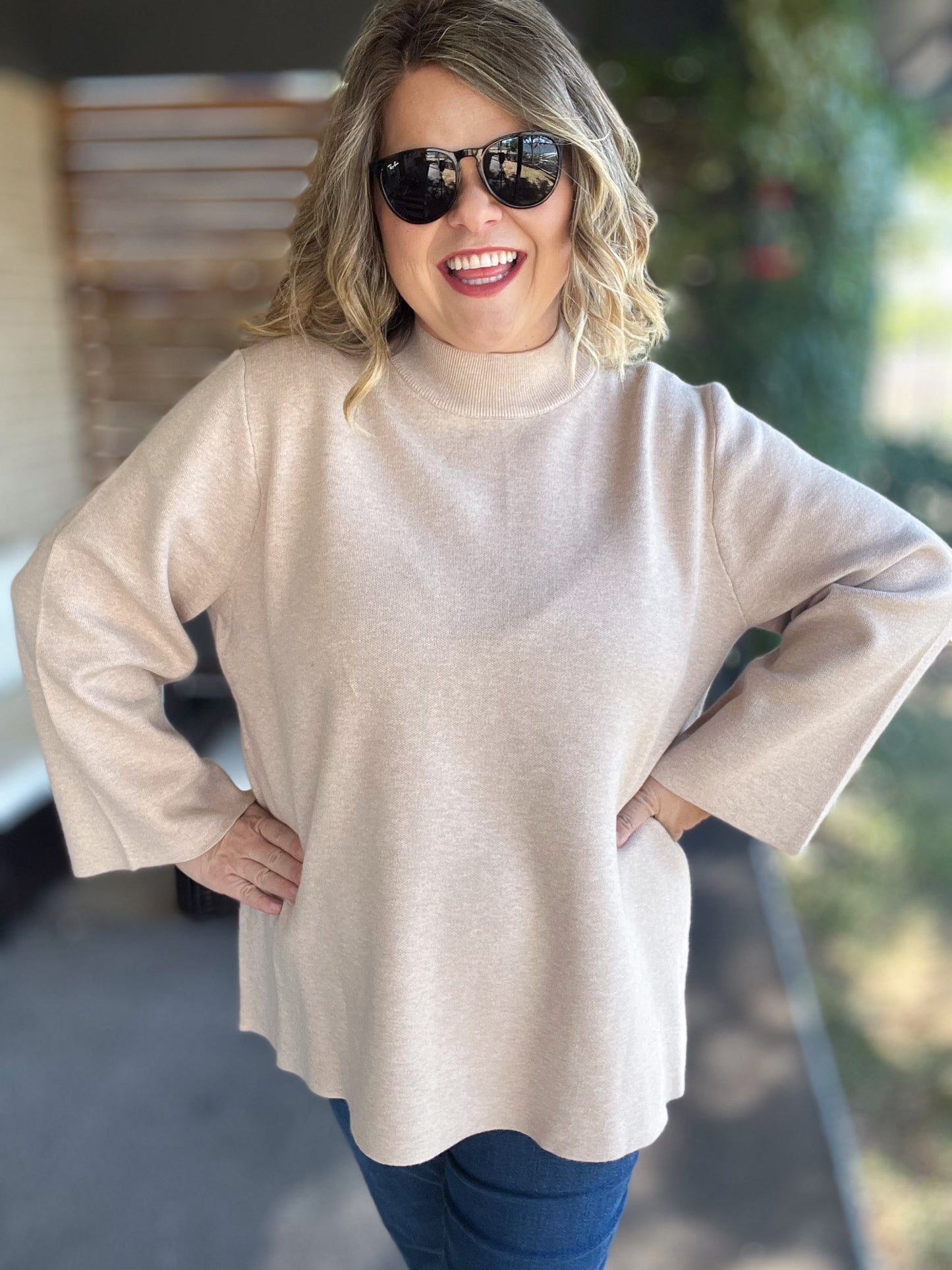 Cozy & Chic Curvy Oatmeal Sweater