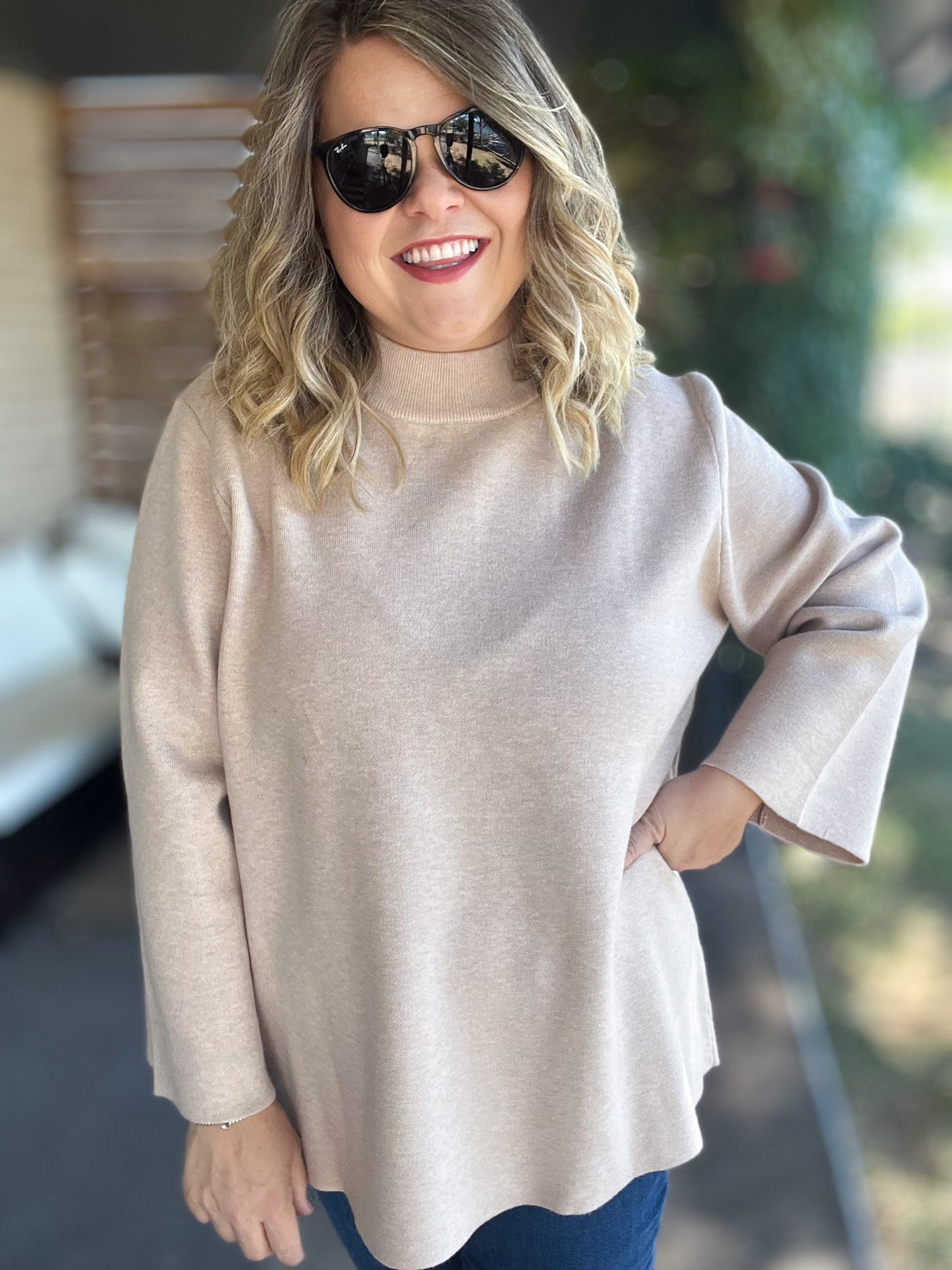 Cozy & Chic Curvy Oatmeal Sweater