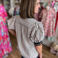Cutest Pumpkin in the Patch Black & White Stripe Top