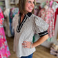 Cutest Pumpkin in the Patch Black & White Stripe Top