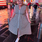 Juliet Check Curvy Brown Gingham Midi Dress