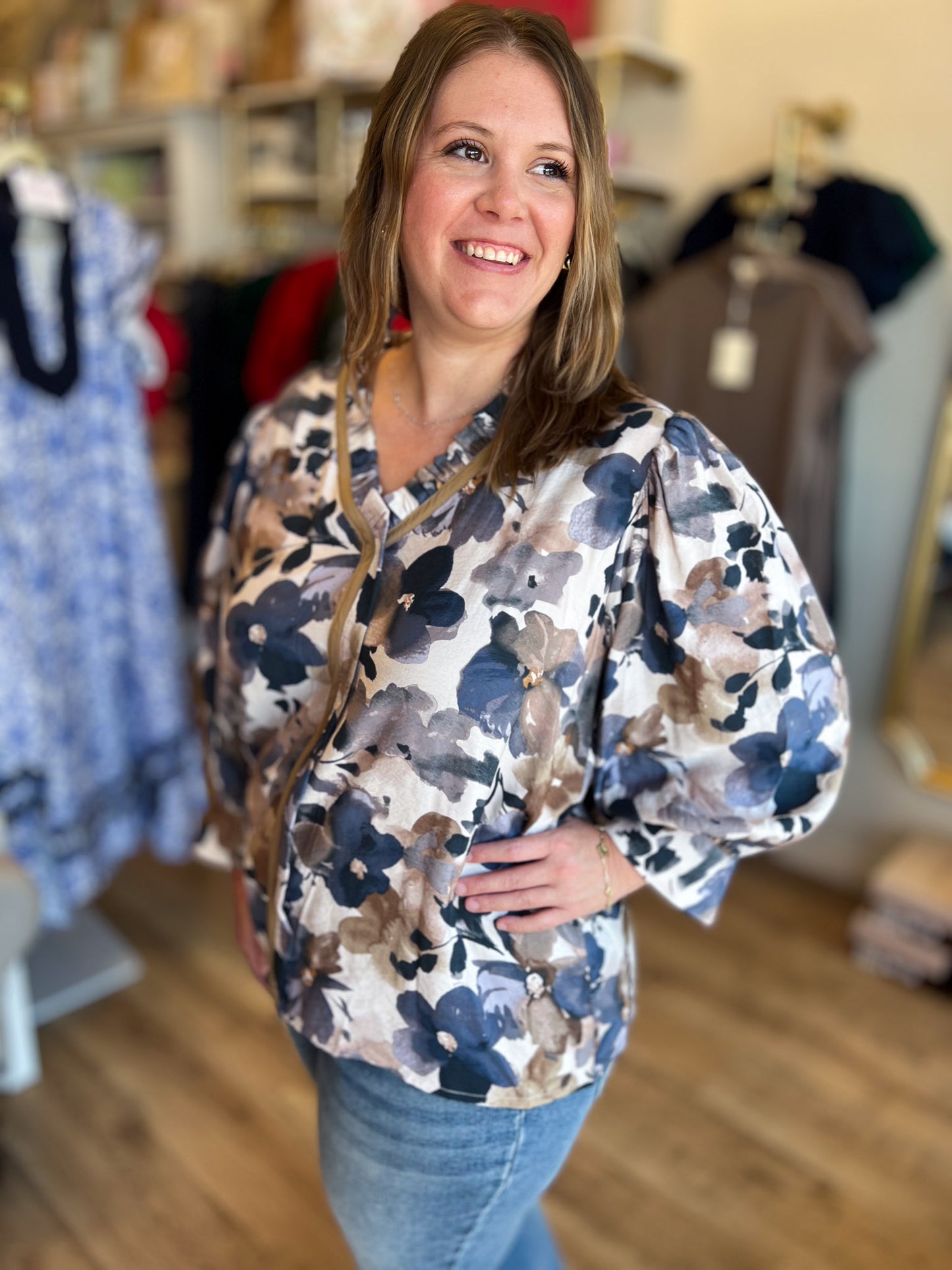 Dare to Dream Plus-Size Watercolor Floral Top