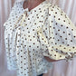 Dashing in Dots Plus-Size Cream & Brown Polka Dot Top