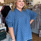 Denim Dottie Plus-Size Denim Polka Dot Top