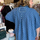 Denim Dottie Plus-Size Denim Polka Dot Top