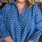 Denim Dottie Plus-Size Denim Polka Dot Top