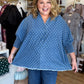 Denim Dottie Plus-Size Denim Polka Dot Top