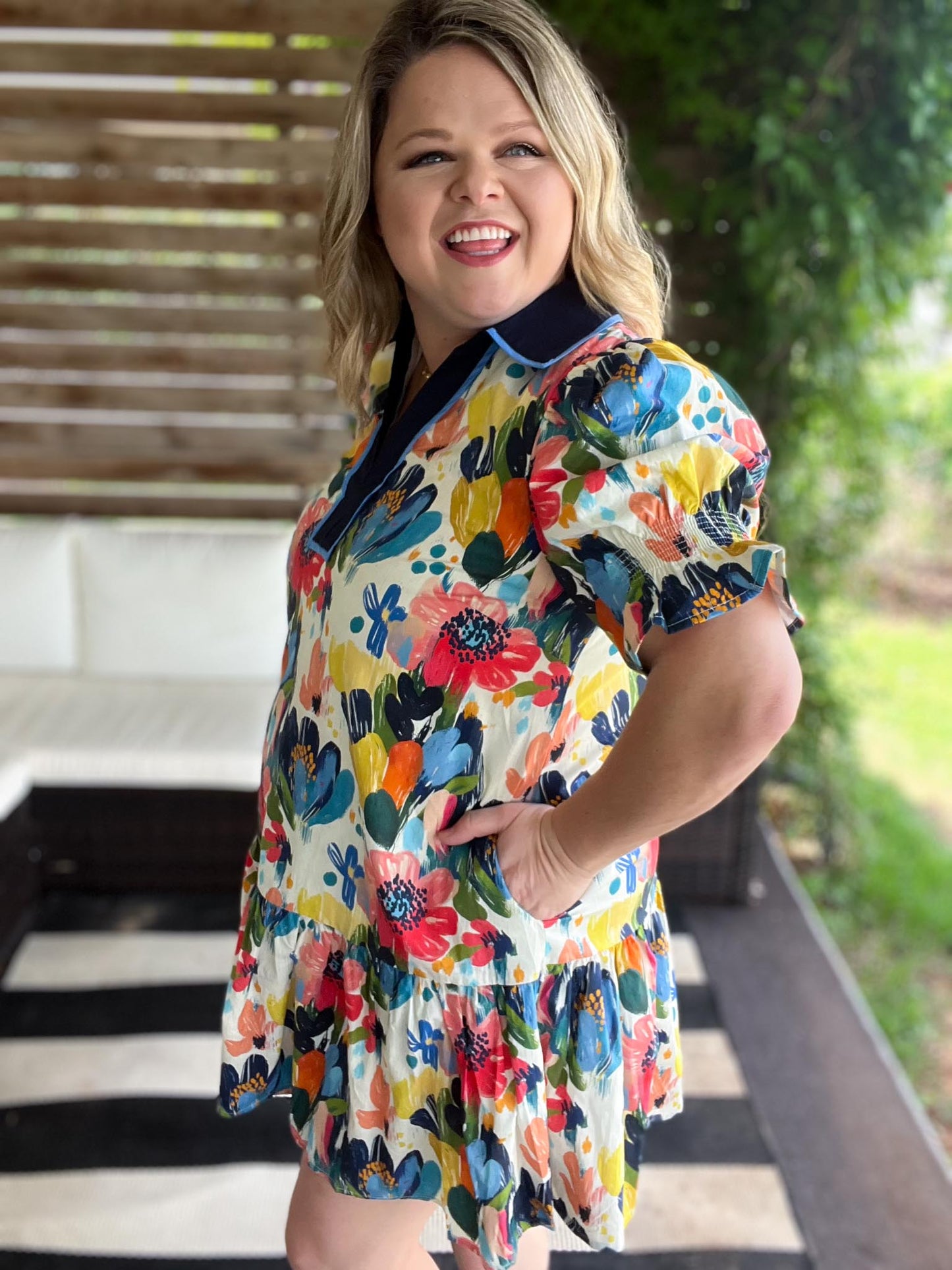 Desert Bloom Curvy Colorful Dress