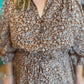 Ditsy Holidaze Plus-Size Brown Floral Midi Dress