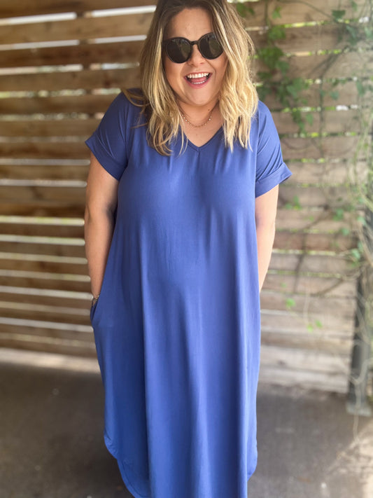 "Dog Days of Summer" Curvy Jersey Knit Maxi