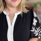 Dream Big Plus-Size Embroidered Peplum Blouse