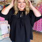Dusk to Dark Plus-Size Black Top