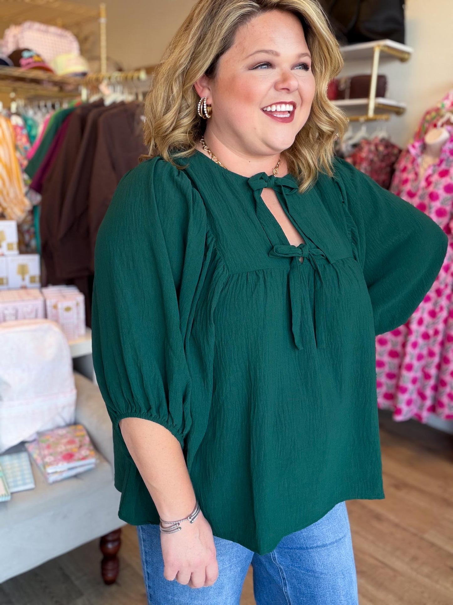 Dusk to Dark Plus-Size Green Top