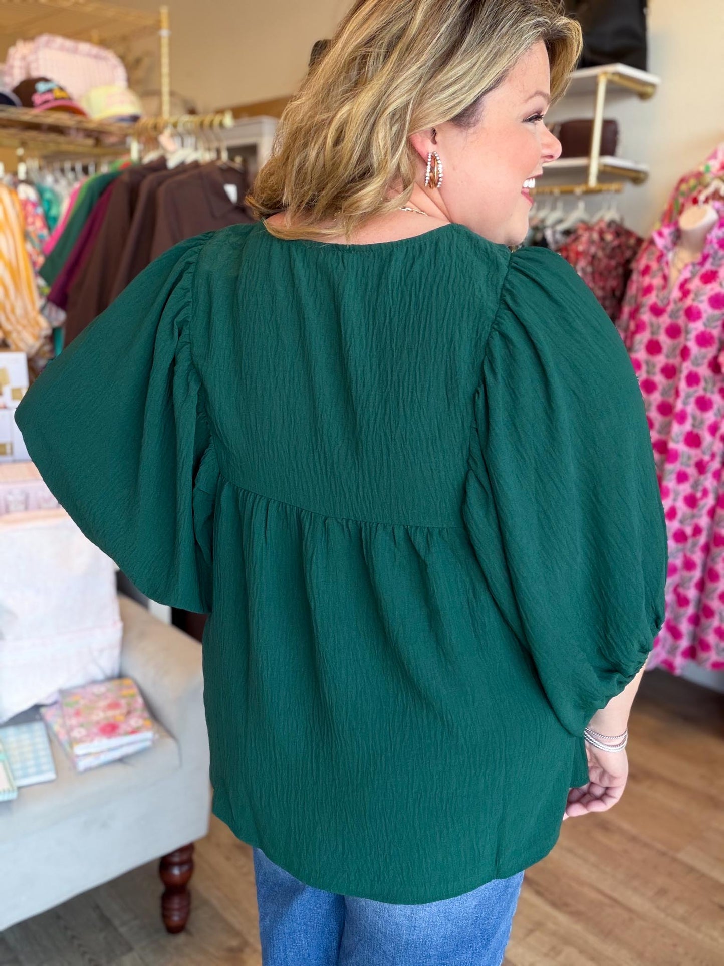 Dusk to Dark Plus-Size Green Top