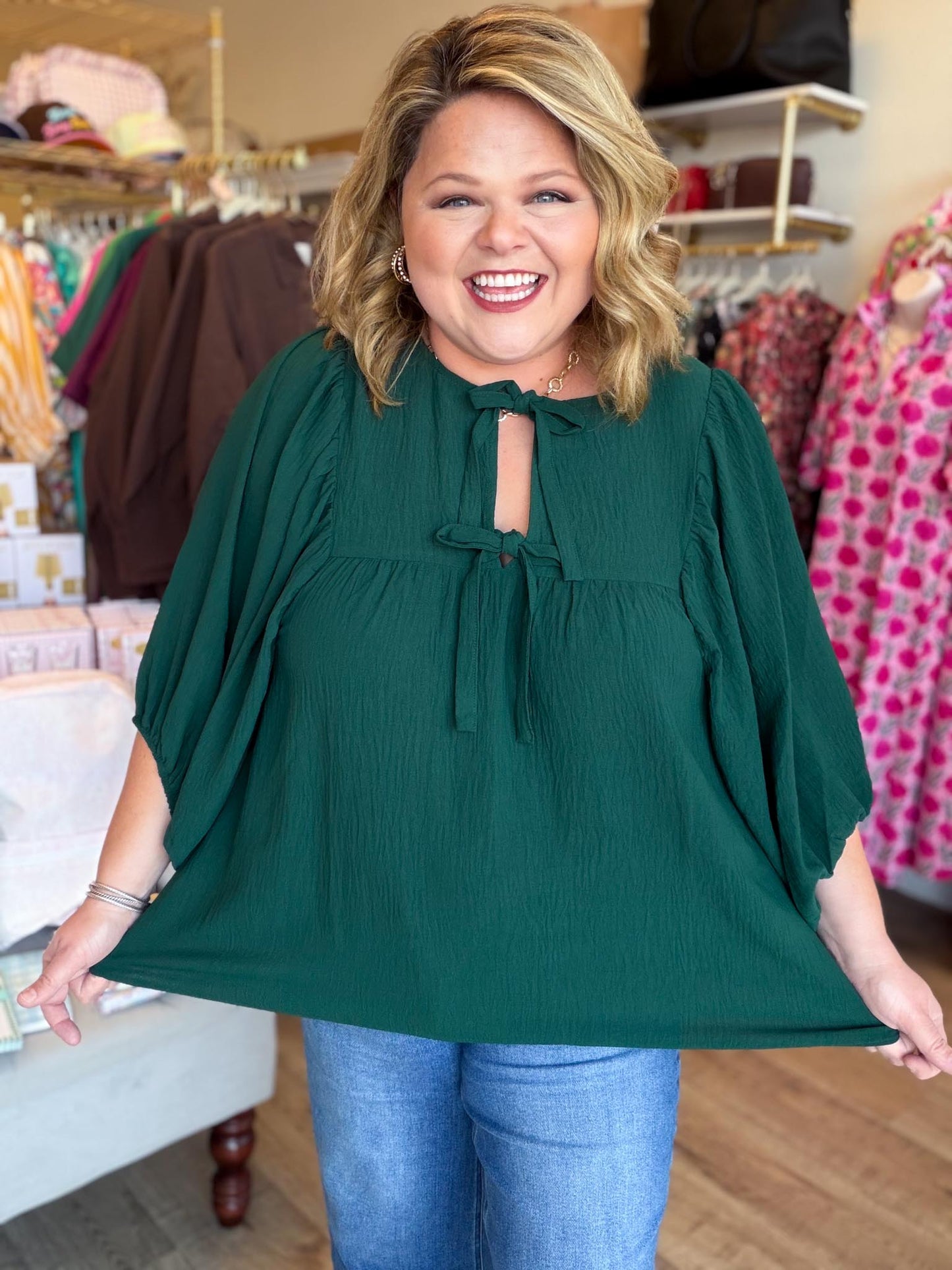Dusk to Dark Plus-Size Green Top